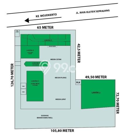 Gudang Usaha Dijual di Sidoarjo Sidoarjo LT 10500m2 & LB 10000m2 Gudang Usaha Dijual di Sidoarjo Sidoarjo LT 10500m2 & LB 10000m2