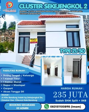 Dijual Rumah Murah di Cileunyi Bandung Harga Rp 235 Juta LT 21m2 Dijual Rumah Murah di Cileunyi Bandung Harga Rp 235 Juta LT 21m2
