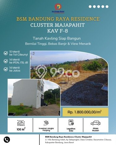 Kavling Tanah Dijual di Cileunyi Bandung Spesifikasi 108m2 Kavling Tanah Dijual di Cileunyi Bandung Spesifikasi 108m2