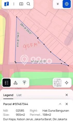 Dijual Tanah 955m2 di Duri Kepa, Jakarta Barat Dijual Tanah 955m2 di Duri Kepa, Jakarta Barat