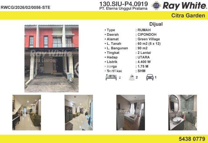 For Sale Rumah 2 Kamar Lokasi Strategis Bagus dan Strategis di Cipondoh For Sale Rumah 2 Kamar Lokasi Strategis Bagus dan Strategis di Cipondoh