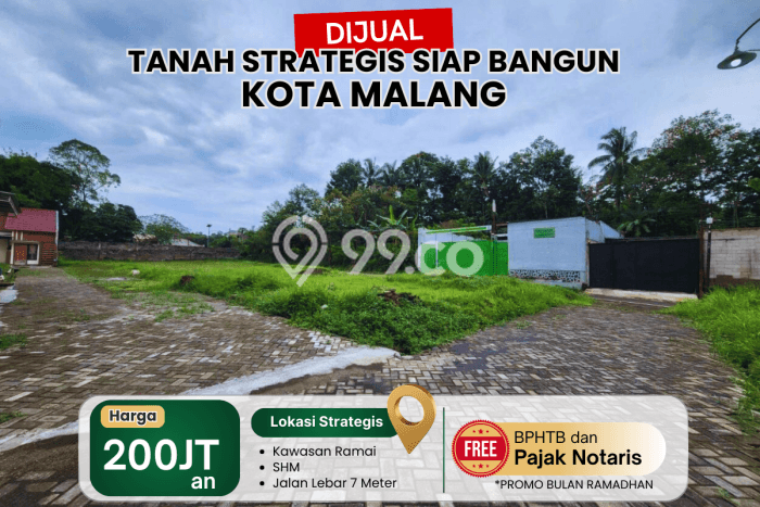 Tanah Kavling Dijual di Malang Kota, Malang dengan Luas Tanah 68m2 Tanah Kavling Dijual di Malang Kota, Malang dengan Luas Tanah 68m2