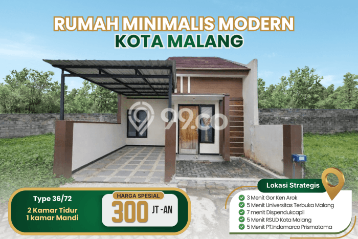 Rumah Murah LT 72m2 di Malang Kota Lingkungan Asri Rumah Murah LT 72m2 di Malang Kota Lingkungan Asri