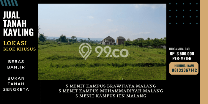 Tanah Siap Bangun Dijual di Malang Punya Luas 80m2 Tanah Siap Bangun Dijual di Malang Punya Luas 80m2