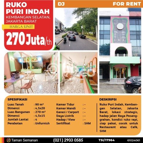 Unit Komersial Disewakan di Jakarta Barat Area Strategis Harga Kompetitif Unit Komersial Disewakan di Jakarta Barat Area Strategis Harga Kompetitif
