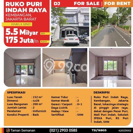 Ruko Bagus Dijual LB 208m2 Lokasi Strategis Jakarta Barat Area Cocok untuk Berbisnis Ruko Bagus Dijual LB 208m2 Lokasi Strategis Jakarta Barat Area Cocok untuk Berbisnis