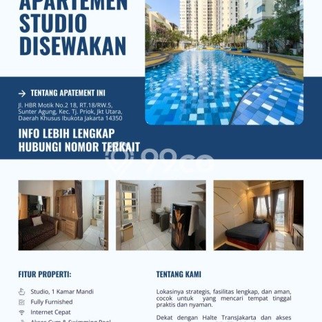Ada Unit Apartemen Murah Disewa di Tanjung Priok, Jakarta Utara 1 BR Ada Unit Apartemen Murah Disewa di Tanjung Priok, Jakarta Utara 1 BR