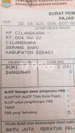 Tanah Dijual Lokasi Serang Baru, Bekasi dengan Luas Tanah 3041m2 dan Status - Tanah Dijual Lokasi Serang Baru, Bekasi dengan Luas Tanah 3041m2 dan Status -