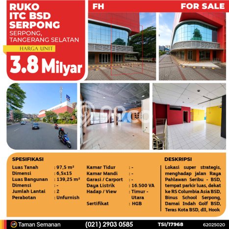 Area Ramai! Ruko Dijual di BSD untuk Bisnis Luas Bangunan 139m2 Area Ramai! Ruko Dijual di BSD untuk Bisnis Luas Bangunan 139m2