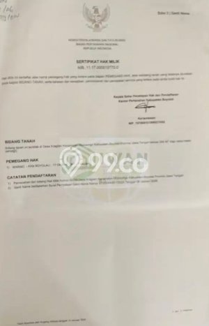 Dijual Tanah di Mojosongo Boyolali Luas 300m2 SHM Dijual Tanah di Mojosongo Boyolali Luas 300m2 SHM