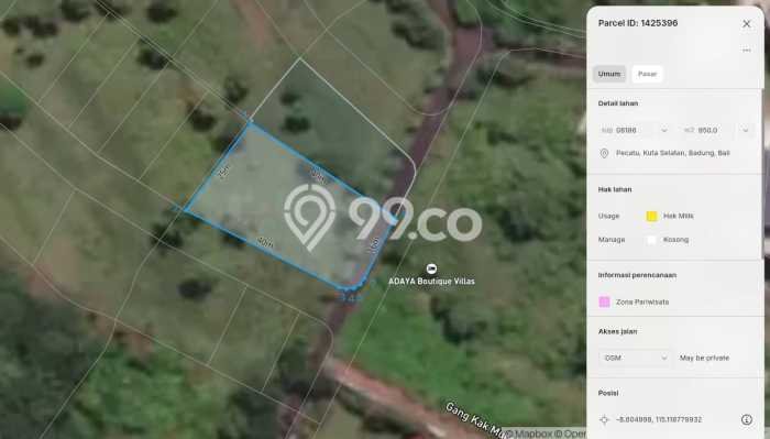 Tanah Kavling Dijual di Pecatu, Badung dengan Luas Tanah 950m2 Tanah Kavling Dijual di Pecatu, Badung dengan Luas Tanah 950m2