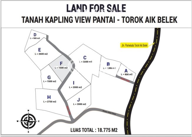 Tanah Komersial Dijual di Praya Lombok Tengah 2000m2 Tanah Komersial Dijual di Praya Lombok Tengah 2000m2