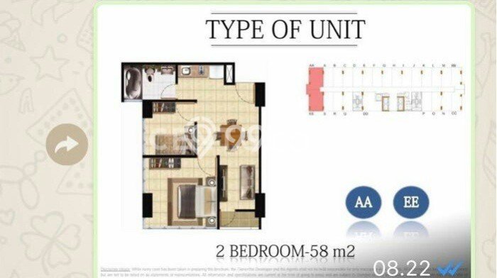 Dijual Apartemen 2 KT 1 KM di Menteng Dijual Apartemen 2 KT 1 KM di Menteng
