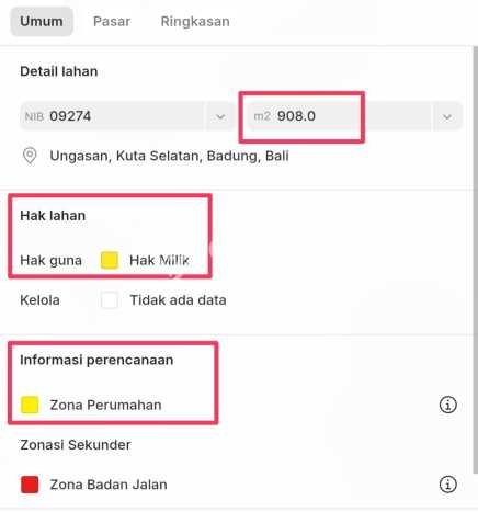 Tanah Kawasan Pecatu, Luas 908m2m², Akses Mudah, Area Prospektif Tanah Kawasan Pecatu, Luas 908m2m², Akses Mudah, Area Prospektif