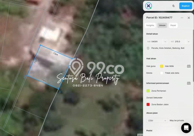 Tanah Lokasi Strategis di , Luas 215m2m², Akses ke Fasilitas Umum, Dekat Badung, Badung Tanah Lokasi Strategis di , Luas 215m2m², Akses ke Fasilitas Umum, Dekat Badung, Badung