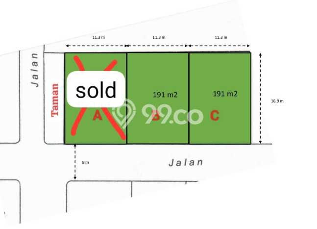 Tanah Komersial Dijual di Ngaglik Sleman 191m2 Tanah Komersial Dijual di Ngaglik Sleman 191m2