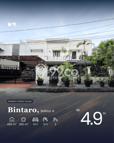 Hunian Elit LB 450m2 Siap Huni Desain Elegan di Bintaro, Tangerang Selatan Hunian Elit LB 450m2 Siap Huni Desain Elegan di Bintaro, Tangerang Selatan