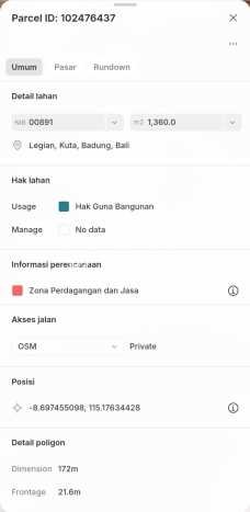 Tanah Kavling Dijual di Sunset Road, Badung dengan Luas Tanah 1360m2 Tanah Kavling Dijual di Sunset Road, Badung dengan Luas Tanah 1360m2