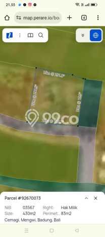 Dijual Tanah 430m2 di Cemagi, Badung Dijual Tanah 430m2 di Cemagi, Badung
