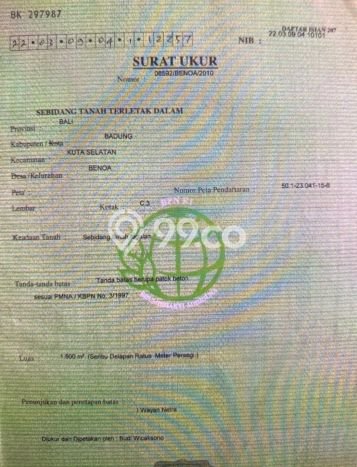 Tanah Kavling Dijual di Badung dengan Spesifikasi 1800m2 Tanah Kavling Dijual di Badung dengan Spesifikasi 1800m2