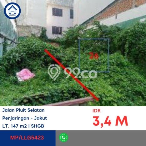 Dijual Tanah Lokasi Pluit, Jakarta Utara Seluas 147m2 Dijual Tanah Lokasi Pluit, Jakarta Utara Seluas 147m2