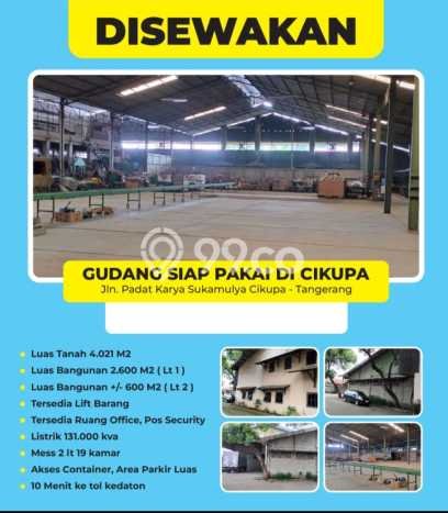Gudang Area Bisnis di Cikupa, Luas 3200m2m², Ready Bisnis Gudang Area Bisnis di Cikupa, Luas 3200m2m², Ready Bisnis