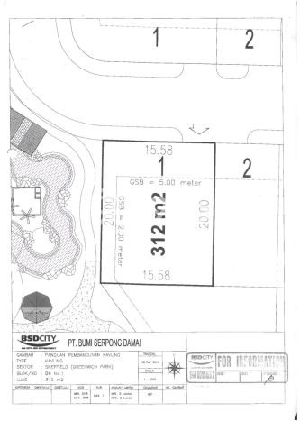 Tanah Kavling Dijual di BSD Green Wich, Tangerang dengan Luas Tanah 312m2 Tanah Kavling Dijual di BSD Green Wich, Tangerang dengan Luas Tanah 312m2