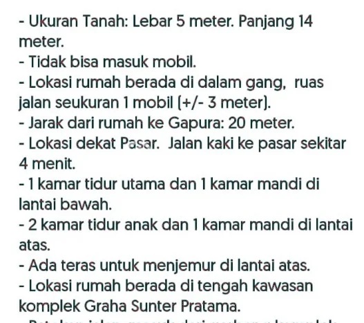 Disewakan! Rumah 3 Kamar Tidur &
2 Kamar Mandi di Sunter, Jakarta Utara Disewakan! Rumah 3 Kamar Tidur &
2 Kamar Mandi di Sunter, Jakarta Utara