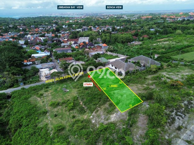 Kavling Tanah untuk Dijual di Jimbaran, Badung, Luas 1200m2 Kavling Tanah untuk Dijual di Jimbaran, Badung, Luas 1200m2