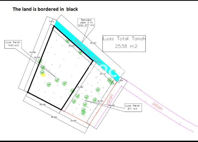 Kavling Tanah untuk Dijual di Bukit, Badung, Luas 1400m2 Kavling Tanah untuk Dijual di Bukit, Badung, Luas 1400m2