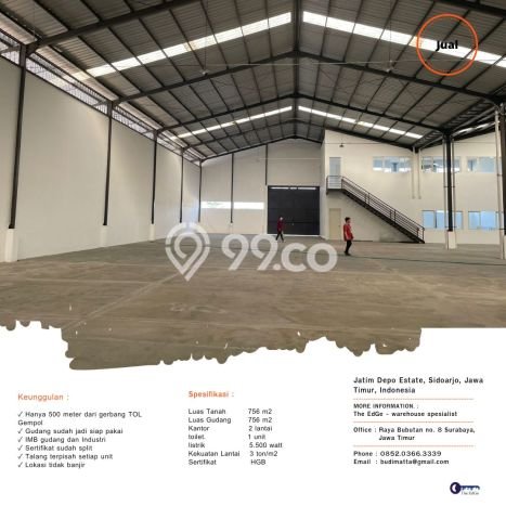 Unit Gudang Dijual di Gempol Pasuruan 756m2 Unit Gudang Dijual di Gempol Pasuruan 756m2