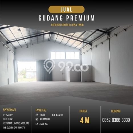 Lokasi Strategis! Dijual Gudang Bisnis di Buduran, Sidoarjo Kondisi Bagus Lokasi Strategis! Dijual Gudang Bisnis di Buduran, Sidoarjo Kondisi Bagus