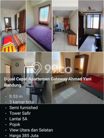 Siap Huni Apartemen 0 KT 1 KM di Cicadas Luas 53m2 Siap Huni Apartemen 0 KT 1 KM di Cicadas Luas 53m2