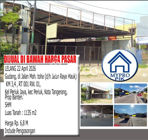 Gudang Dijual Lokasi Stratagis di Periuk Tangerang Cocok untuk Investasi Gudang Dijual Lokasi Stratagis di Periuk Tangerang Cocok untuk Investasi