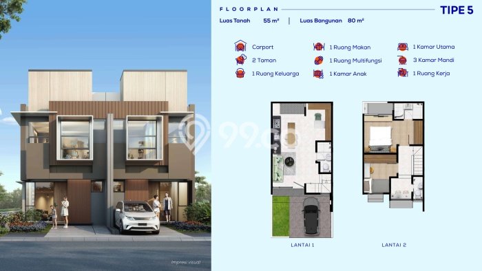 Rumah Minimalis 2 KT di BSD City Tangerang Unfurnished Rumah Minimalis 2 KT di BSD City Tangerang Unfurnished