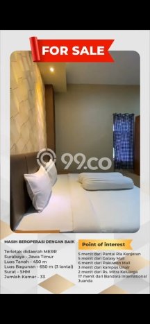 Jual Hotel Kawasan Premium Kawasan Mulyorejo, Luas 600m2m², Jalan Raya Jual Hotel Kawasan Premium Kawasan Mulyorejo, Luas 600m2m², Jalan Raya