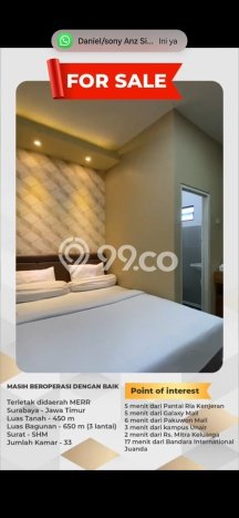 Jual Hotel Kawasan Premium Kawasan Mulyorejo, Luas 600m2m², Jalan Raya Jual Hotel Kawasan Premium Kawasan Mulyorejo, Luas 600m2m², Jalan Raya