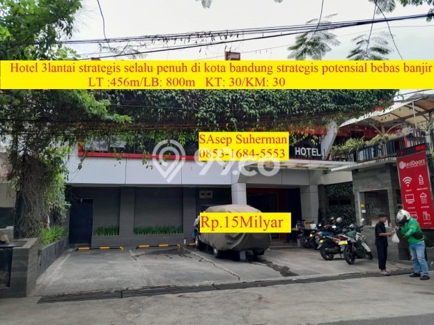Hotel Kawasan Bisnis di Cicendo, Luas 800m2m², Jalan Utama Hotel Kawasan Bisnis di Cicendo, Luas 800m2m², Jalan Utama
