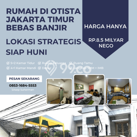 Rumah Elit LB 400m2 Siap Pakai Desain Elegan di Otista, Jakarta Timur Rumah Elit LB 400m2 Siap Pakai Desain Elegan di Otista, Jakarta Timur