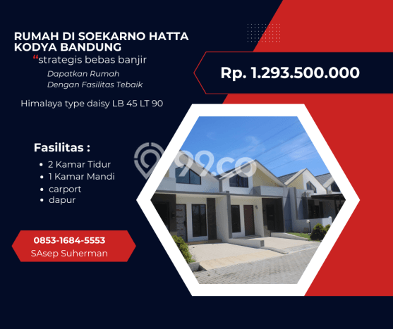 Rumah Minimalis 2 Kamar LT 90m2 di Soekarno Hatta Rumah Minimalis 2 Kamar LT 90m2 di Soekarno Hatta