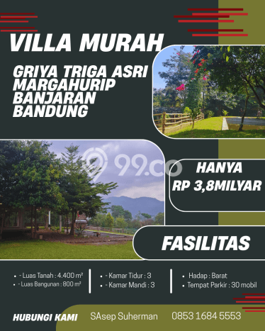 Dijual Vila di Banjaran, Ukuran 4400m2m², Akses ke transportasi Dijual Vila di Banjaran, Ukuran 4400m2m², Akses ke transportasi