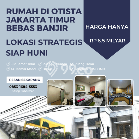 Rumah Elit LB 400m2 Siap Pakai Desain Elegan di Otista, Jakarta Timur Rumah Elit LB 400m2 Siap Pakai Desain Elegan di Otista, Jakarta Timur