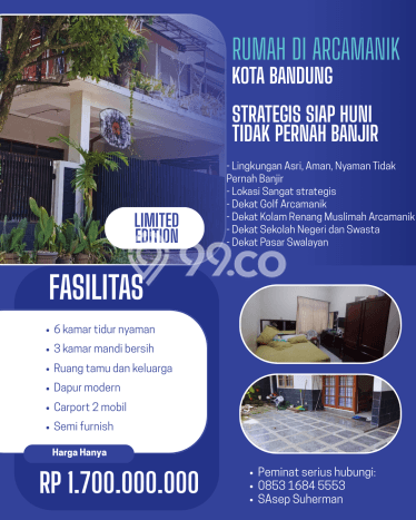 Dijual Cepat Rumah Favorit Siap Huni LB 225m2 di Arcamanik, Bandung Dijual Cepat Rumah Favorit Siap Huni LB 225m2 di Arcamanik, Bandung