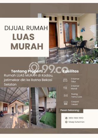 For Sale Hunian Rumah Nyaman 3 KT di Jati Mekar, Bekasi For Sale Hunian Rumah Nyaman 3 KT di Jati Mekar, Bekasi
