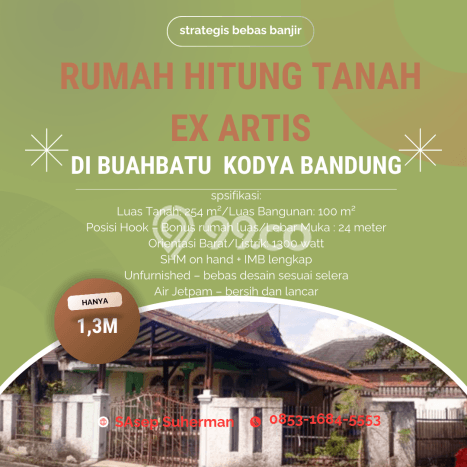 For Sale Hunian Rumah Terawat 3 KT di Buah Batu, Bandung For Sale Hunian Rumah Terawat 3 KT di Buah Batu, Bandung