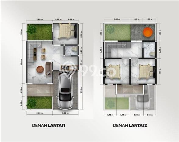 Rumah Minimalis LB/LT 38m2/60m2 Dijual di Cihanjuang, Bandung Rumah Minimalis LB/LT 38m2/60m2 Dijual di Cihanjuang, Bandung