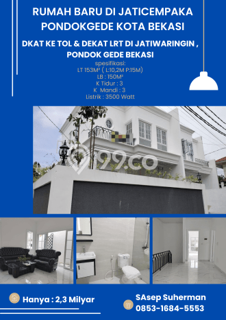 Rumah Modern 3 KT di Pondok Gede Bekasi Unfurnished Rumah Modern 3 KT di Pondok Gede Bekasi Unfurnished