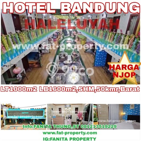 Jual Hotel Kawasan , Luas 1600m2m², Area Bisnis Jual Hotel Kawasan , Luas 1600m2m², Area Bisnis