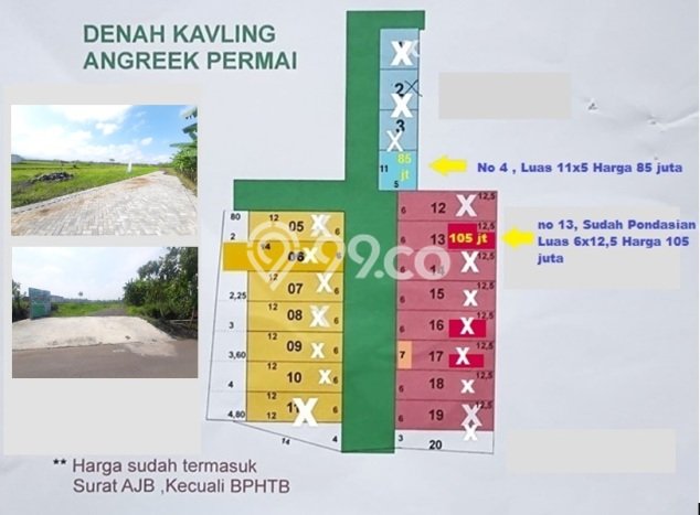 Tanah Dijual Lokasi Pakis, Malang dengan Luas Tanah 72m2 dan Status - Tanah Dijual Lokasi Pakis, Malang dengan Luas Tanah 72m2 dan Status -