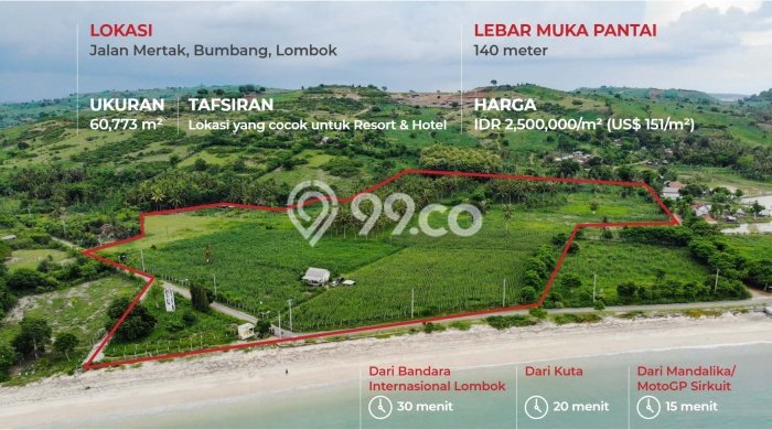 Tanah Dijual Lokasi Pujut, Lombok Tengah Luas 60773m2 Legalitas Aman Tanah Dijual Lokasi Pujut, Lombok Tengah Luas 60773m2 Legalitas Aman